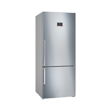 Series 6 Bottom Freezer Refrigerator – 526L Net Capacity, NoFrost, EasyAccess Shelves, 186x75 cm, Anti-Fingerprint Steel | Bosch KGN76CI3E8