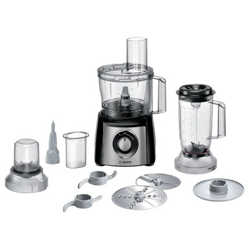 MultiTalent 3 Plus Food Processor – 900W, 50+ Functions, 2.3L Bowl, Blender & Grinder, Black with Brushed Stainless Steel | Bosch MCM3PM386