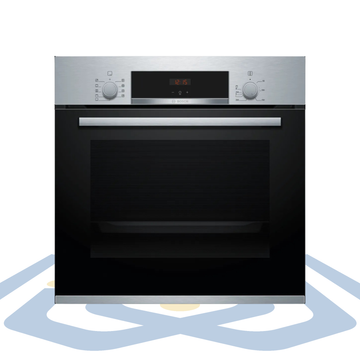 Series 4 Built-in Oven – 60x60 cm, 66L Capacity, 3D Hotair, Stainless Steel | Bosch HBJ534ES0