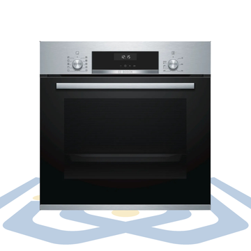Series 6 Built-in Oven – 60x60 cm, 66L Capacity, 8 Heating Modes, Stainless Steel | Bosch HBJ558YS0G