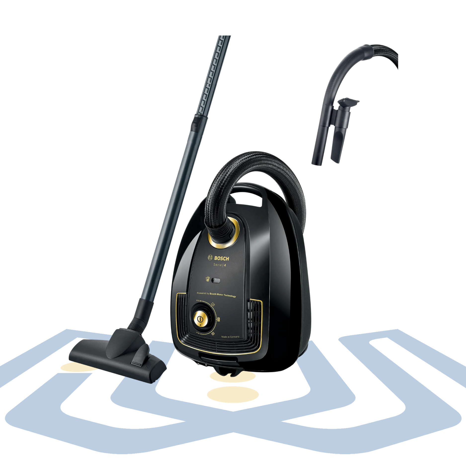 Series 4 Bagged Vacuum Cleaner – 2200W, XL Dust Bag, HEPA Filter, Black | Bosch BGL38GOLD