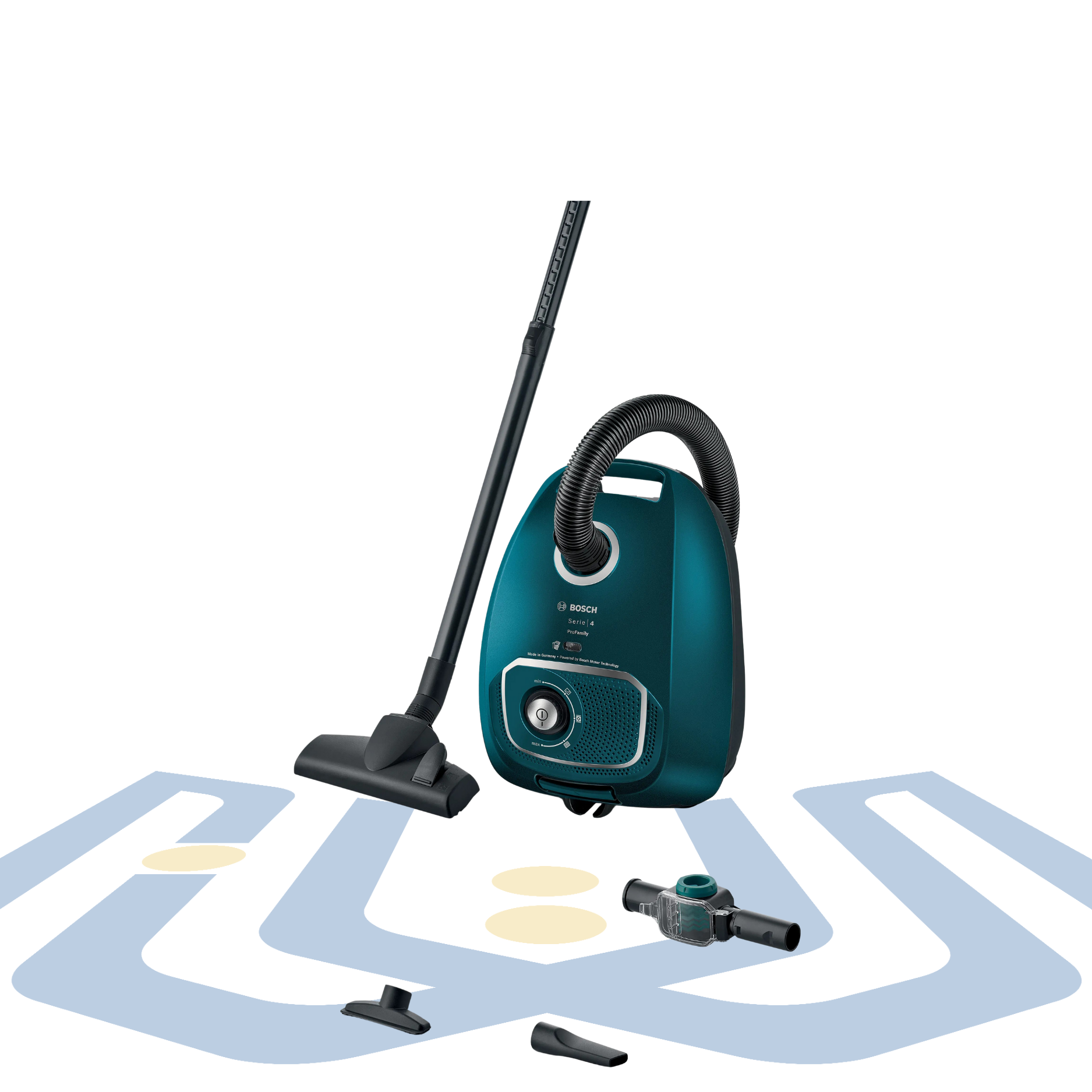 Bagged Vacuum Cleaner – 4L Capacity, HEPA Hygiene Filter, Blue | Bosch BGL41WFAMP