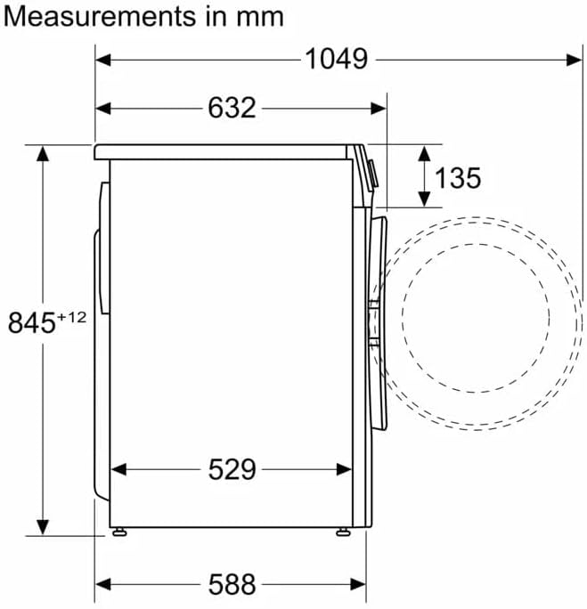 غسالة تحميل أمامي سيريس 4 – سعة 9 كجم، 1400 لفة/دقيقة، أبيض | بوش WGA244ZREG