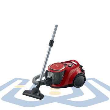 مكنسة كهربائية بدون كيس - 2200 واط، نظام التنظيف السهل، احمر | بوش BGS412234A 