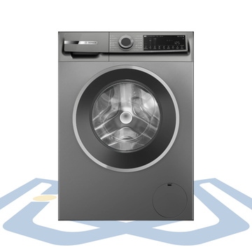 غسالة ملابس تحميل أمامي سيريس 6 – سعة 10 كجم، 1400 دورة/دقيقة، Home Connect، Iron Assist، رمادي Cast Iron | بوش WGK254ZREG
