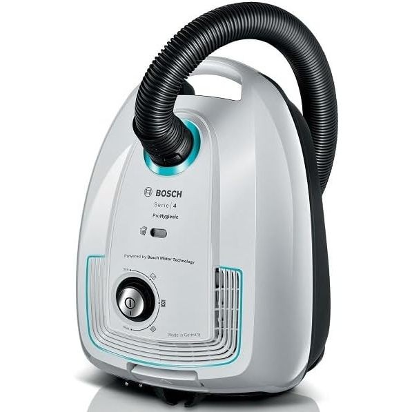 Series 4 ProHygienic Vacuum Cleaner – 2200W, Bagged, HEPA Filter, 6 Attachments, White | Bosch BGL38WHYG