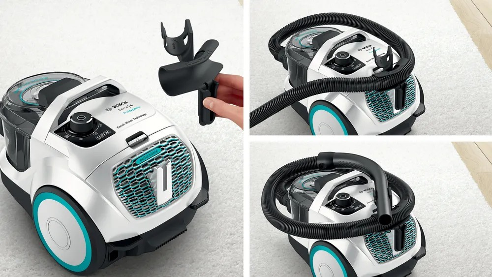 Series 4 Bagless Vacuum Cleaner – 2000W, ProHygienic, Power AirCycle, 3 Accessories, White | Bosch BGS21WHYG