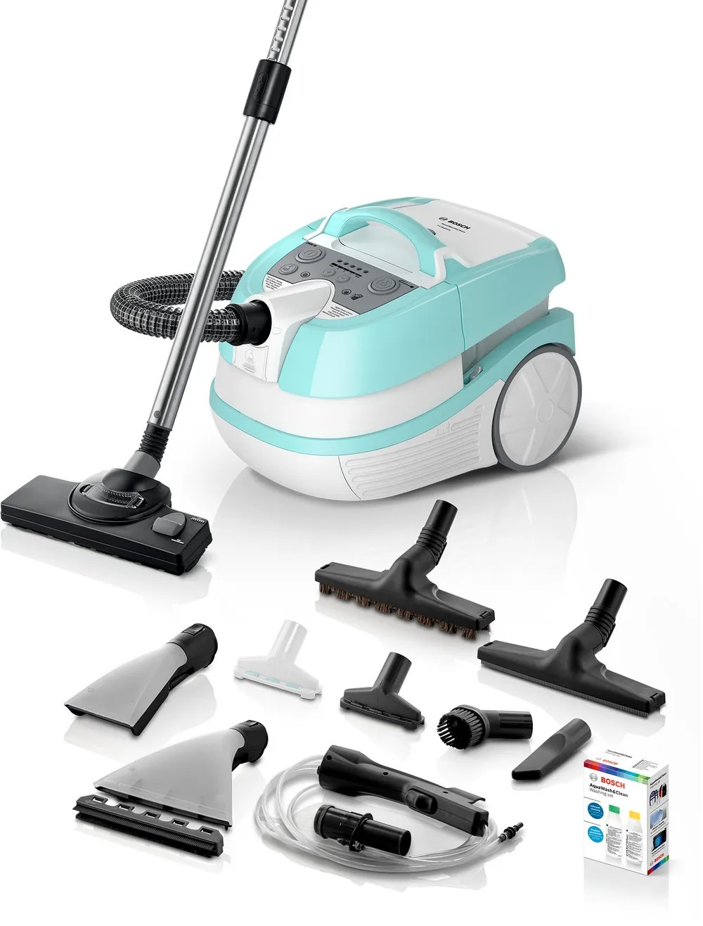 Wet and Dry Vacuum Cleaner – 2100 Watt, 3-in-1 Cleaning System, White/Blue | Bosch BWD420HYG