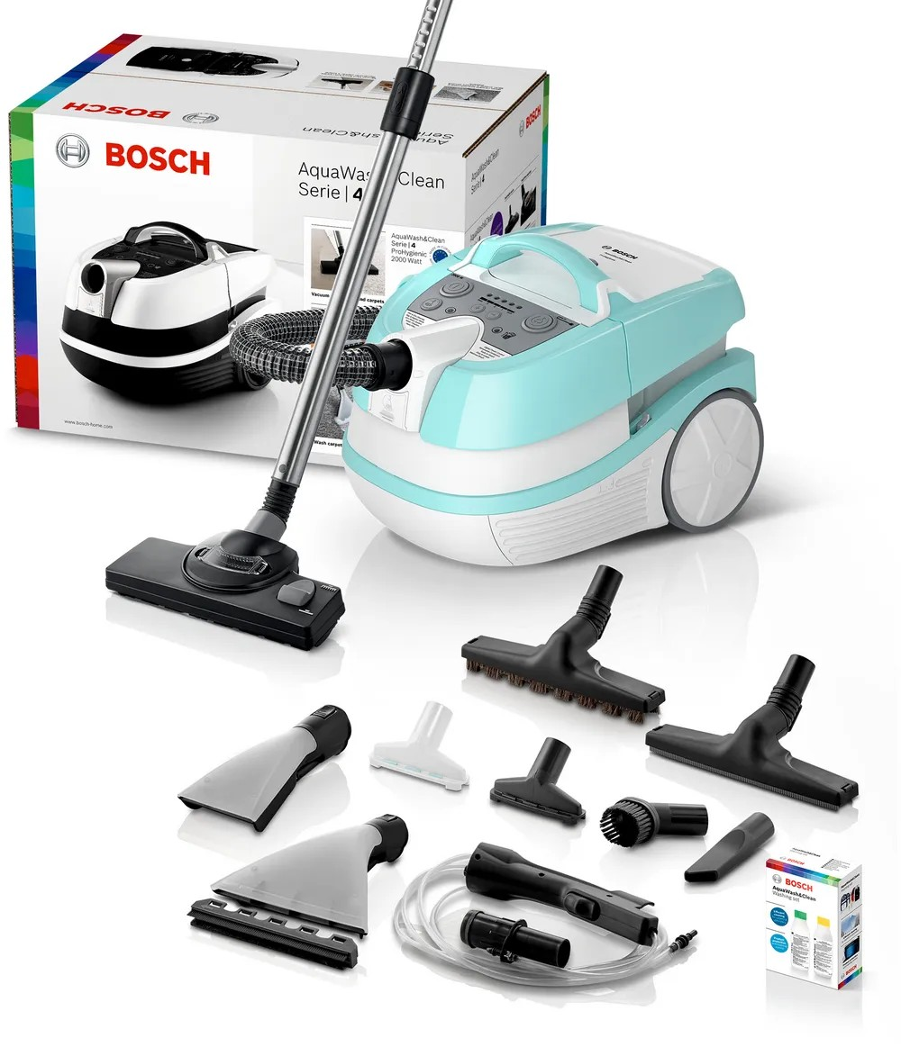 Wet and Dry Vacuum Cleaner – 2100 Watt, 3-in-1 Cleaning System, White/Blue | Bosch BWD420HYG