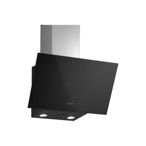 Series 2 Wall-Mounted Cooker Hood – 60 cm, 360 m³/h Extraction, LED Lights, Black Glass | Bosch DWK63PJ61T
