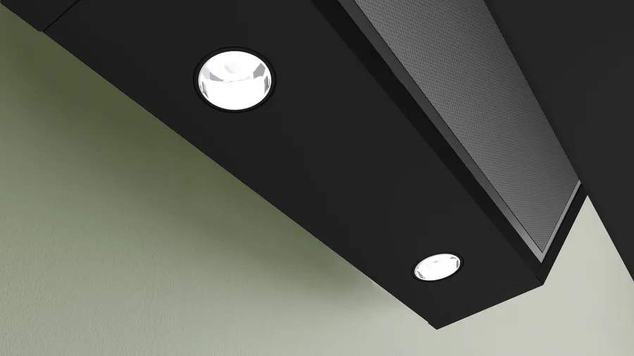 Series 4 Wall-Mounted Cooker Hood – 60 cm, 700 m³/h Extraction, LED Lights, Black Glass | Bosch DWK66PJ60T