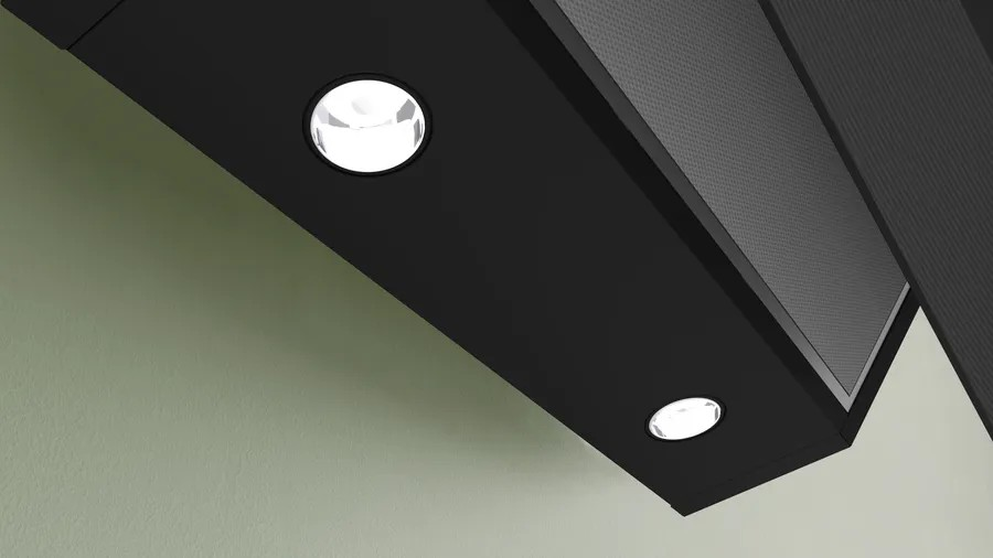 شفاط حائط مقاس 90 سم، سحب 700 م³/ساعة، إضاءة LED، تصميم زجاج أسود | بوش DWK97PJ60T 