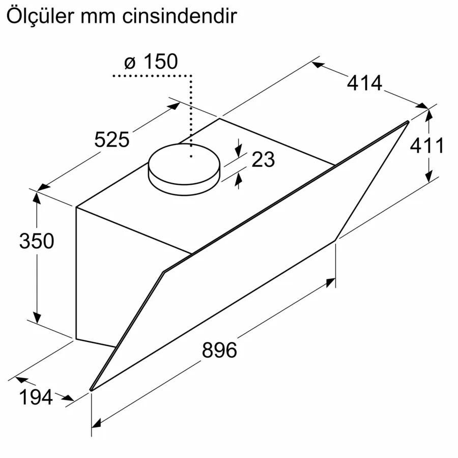 شفاط حائط مقاس 90 سم، سحب 700 م³/ساعة، إضاءة LED، تصميم زجاج أسود | بوش DWK97PJ60T 