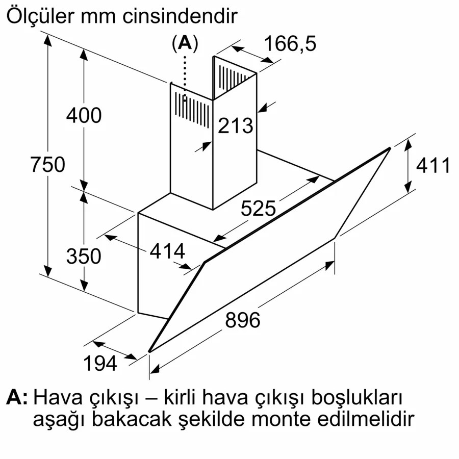شفاط حائط مقاس 90 سم، سحب 700 م³/ساعة، إضاءة LED، تصميم زجاج أسود | بوش DWK97PJ60T 