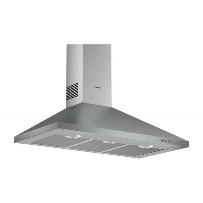Series 2 Wall-Mounted Cooker Hood – 90 cm, 380 m³/h Extraction, LED Lights, Stainless Steel Finish | Bosch DWP94CC50T