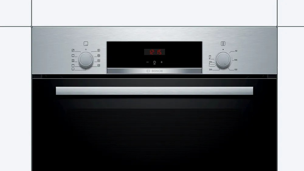 Series 4 Built-in Oven – 60x60 cm, 66L Capacity, 3D Hotair, Stainless Steel | Bosch HBJ534ES0