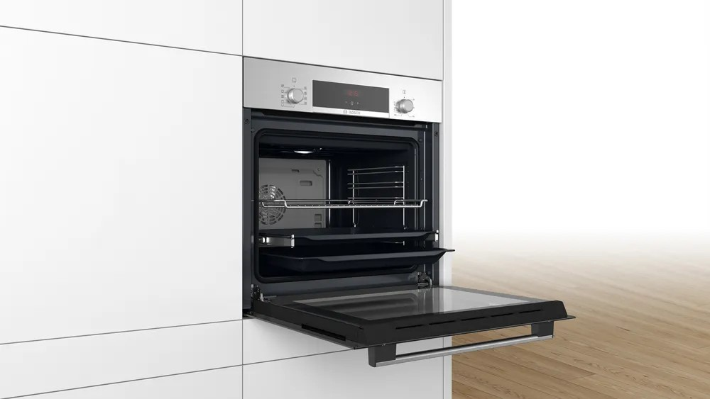 Series 4 Built-in Oven – 60x60 cm, 66L Capacity, 3D Hotair, Stainless Steel | Bosch HBJ534ES0