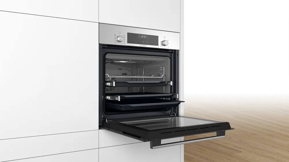 Series 6 Built-in Oven – 60x60 cm, 66L Capacity, 8 Heating Modes, Stainless Steel | Bosch HBJ558YS0G
