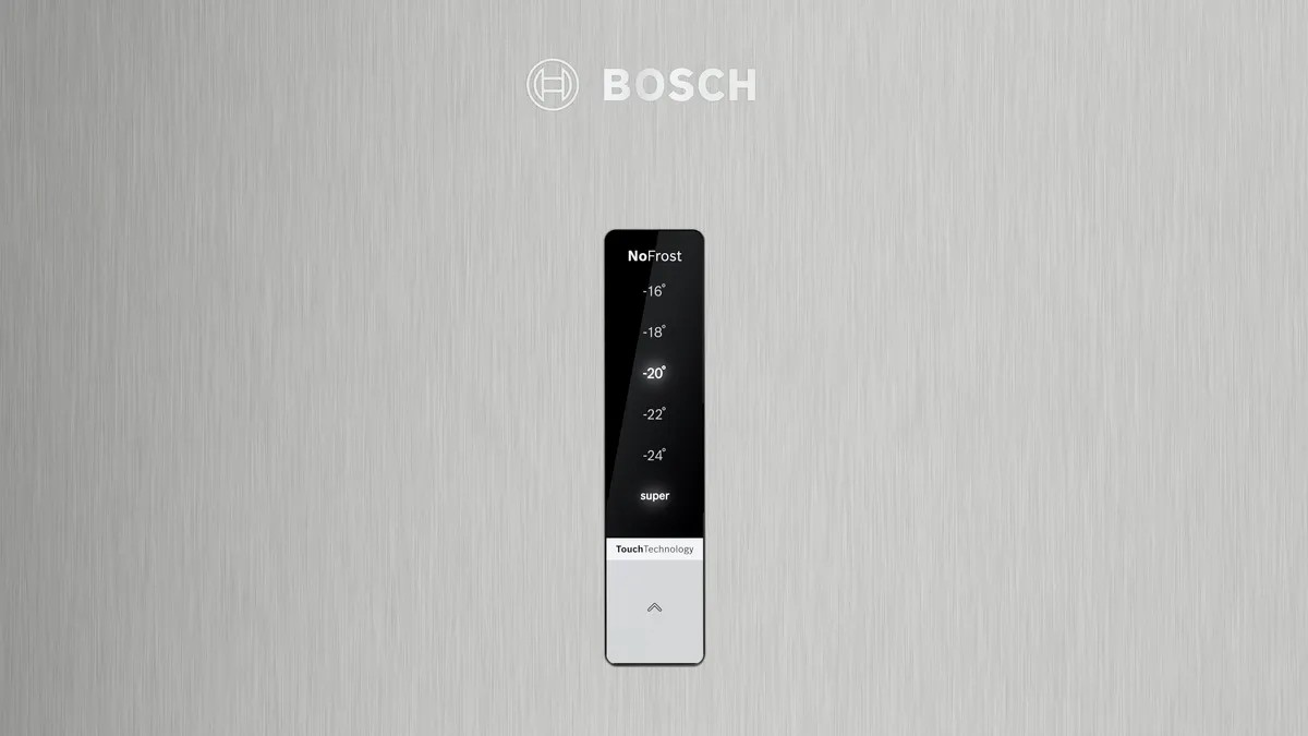 Series 4 Top Freezer Refrigerator – 328L Net Capacity, NoFrost, VitaFresh, 178x70 cm, Stainless Steel Look | Bosch KDN43VL2E8