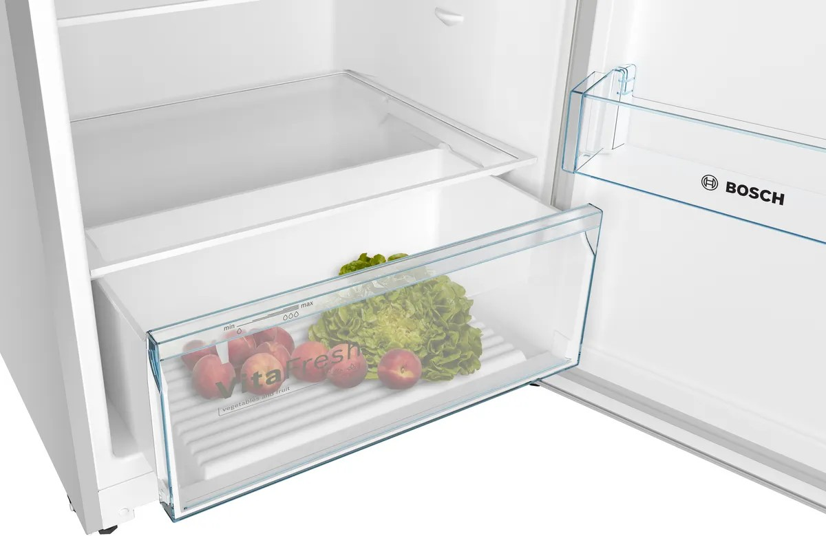 Series 4 Top Freezer Refrigerator – 453L Net Capacity, NoFrost, VitaFresh, 186x70 cm, Stainless Steel Look | Bosch KDN55NL2E8