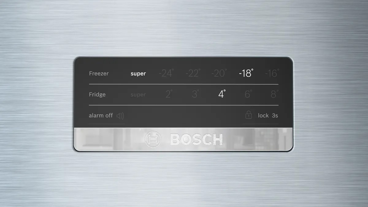 Series 4 Top Freezer Refrigerator – 542L Net Capacity, NoFrost, EasyAccess Shelves, 186x75 cm, Anti-Fingerprint Steel | Bosch KDN76XI3E8