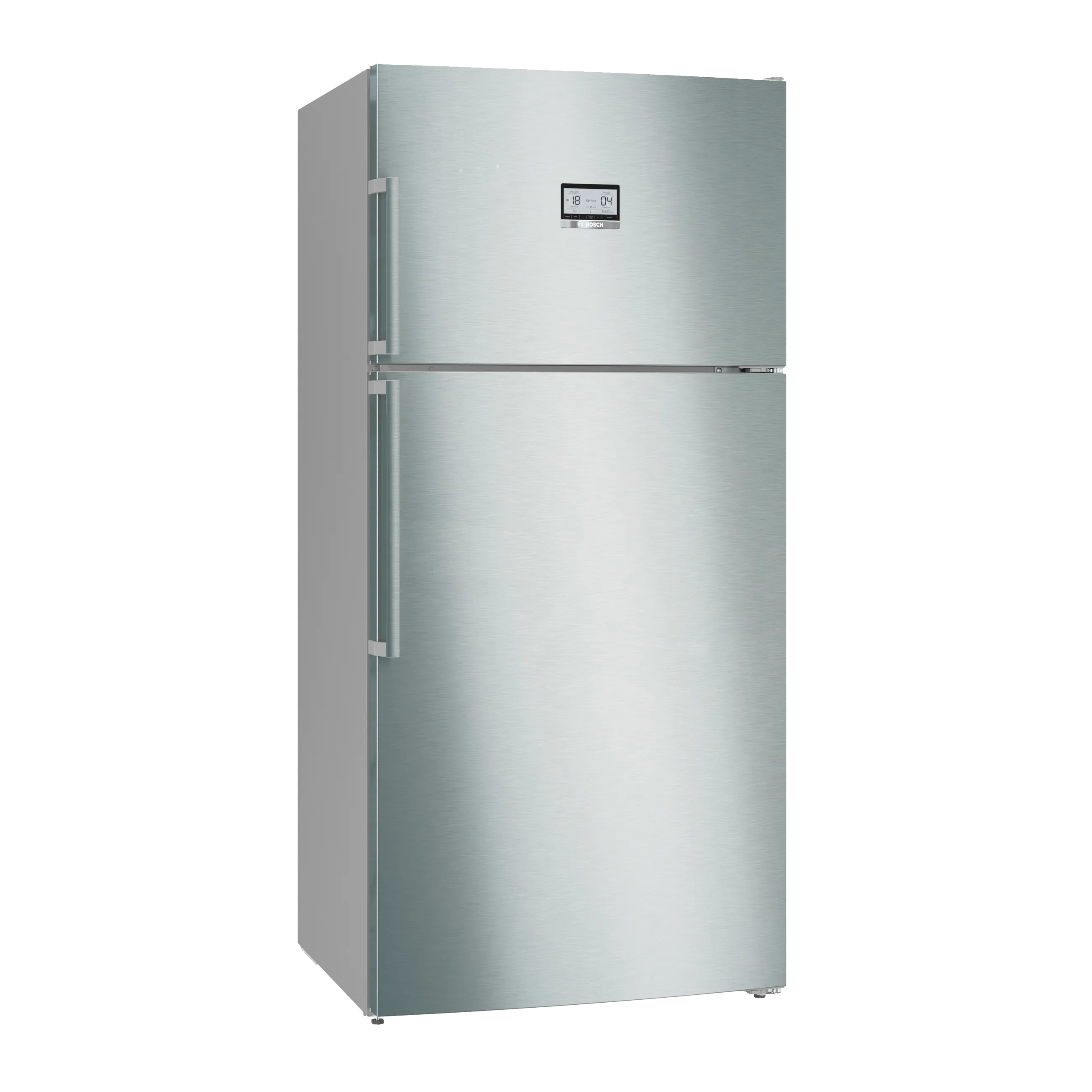 Series 6 Top Freezer Refrigerator – 641L Net Capacity, NoFrost, EasyAccess Shelves, 186x86 cm, Anti-Fingerprint Steel | Bosch KDN86AI3E9