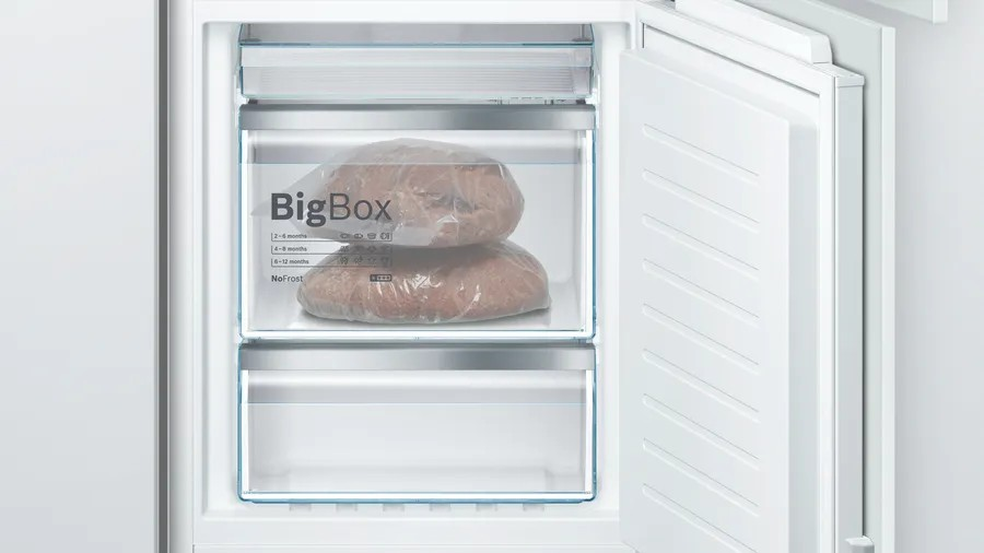 Series 6 Built-in Bottom Freezer Refrigerator – 254L Net Capacity, NoFrost Freezer, 177x56 cm | Bosch KIN86AF3M8