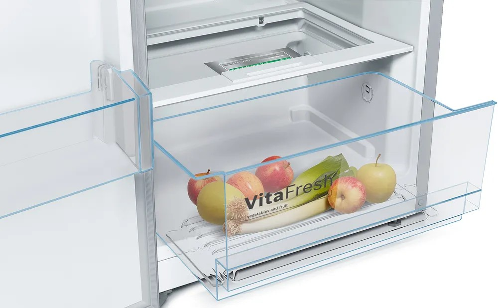 Series 4 Freestanding Fridge – 346L Net Capacity, VitaFresh, Super Cooling, 186x60 cm, Stainless Steel Look | Bosch KSV36VL30U