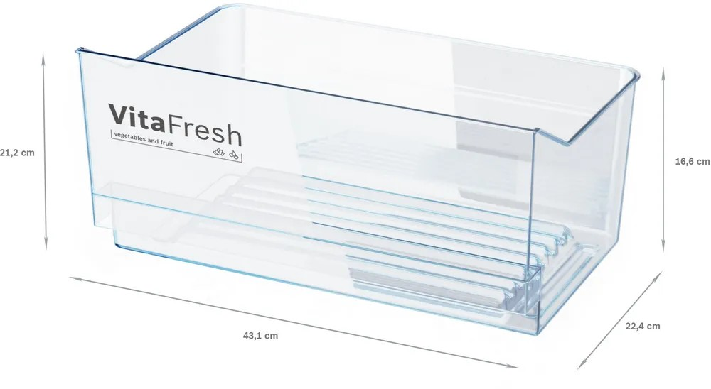 Series 4 Freestanding Fridge – 346L Net Capacity, VitaFresh, Super Cooling, 186x60 cm, Stainless Steel Look | Bosch KSV36VL30U