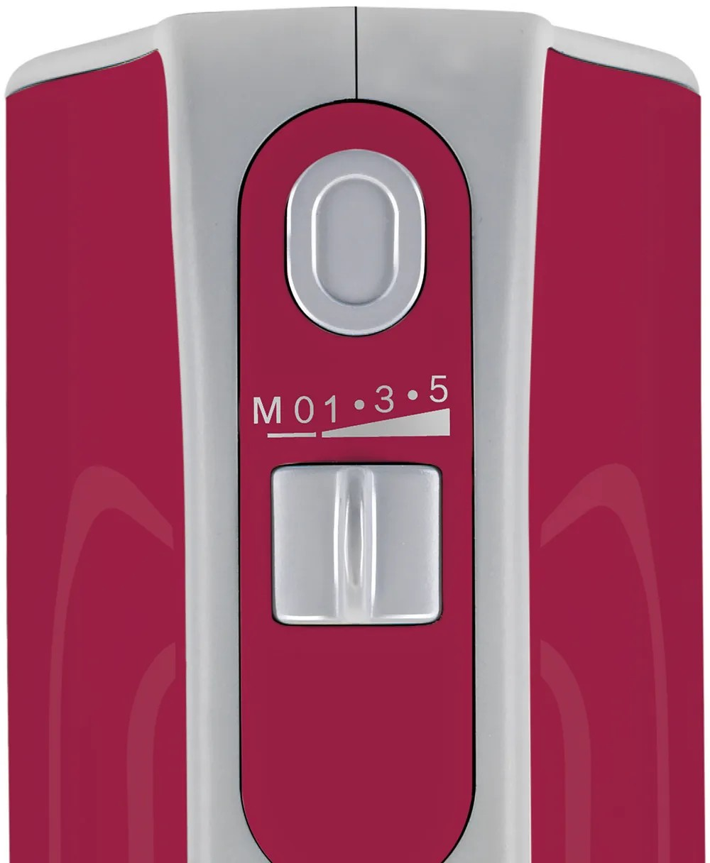 Styline Hand Mixer – 500W, 5 Speeds + Turbo, FineCreamer Turbo Beaters, Red & Silver | Bosch MFQ40304