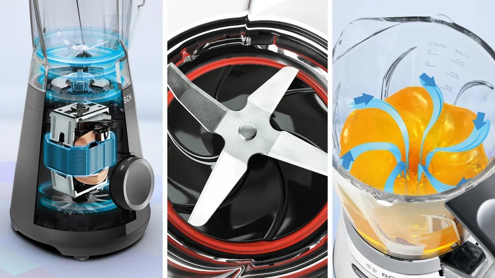 VitaPower Series 4 Blender – 1200W, 1.5L Glass Jug, Ice Crush & Smoothie Functions, Black | Bosch MMB6172B