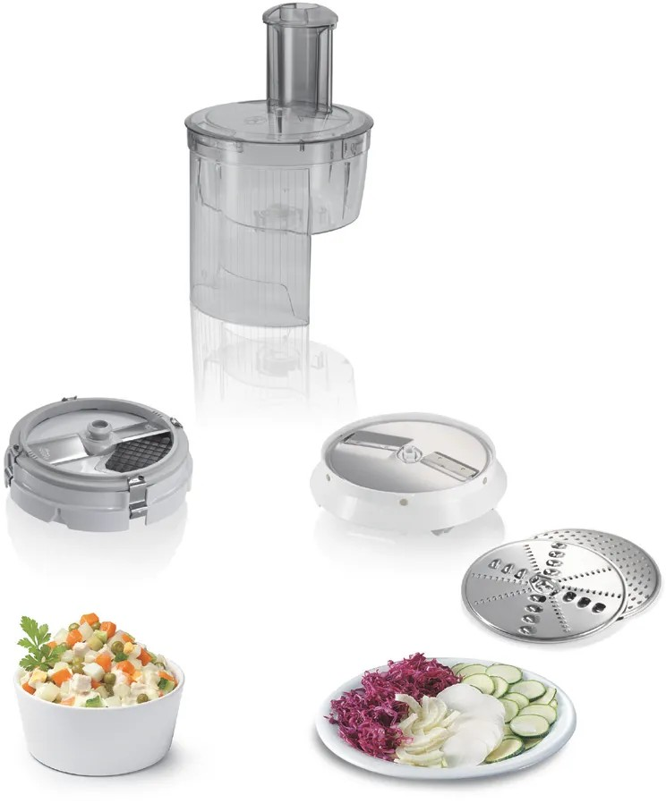 Kitchen Machine – 900W, 3.9L Stainless Steel Bowl, Meat Mincer, Blender, Citrus Press, Cube Cutter & More – White & Silver | Bosch MUM54251