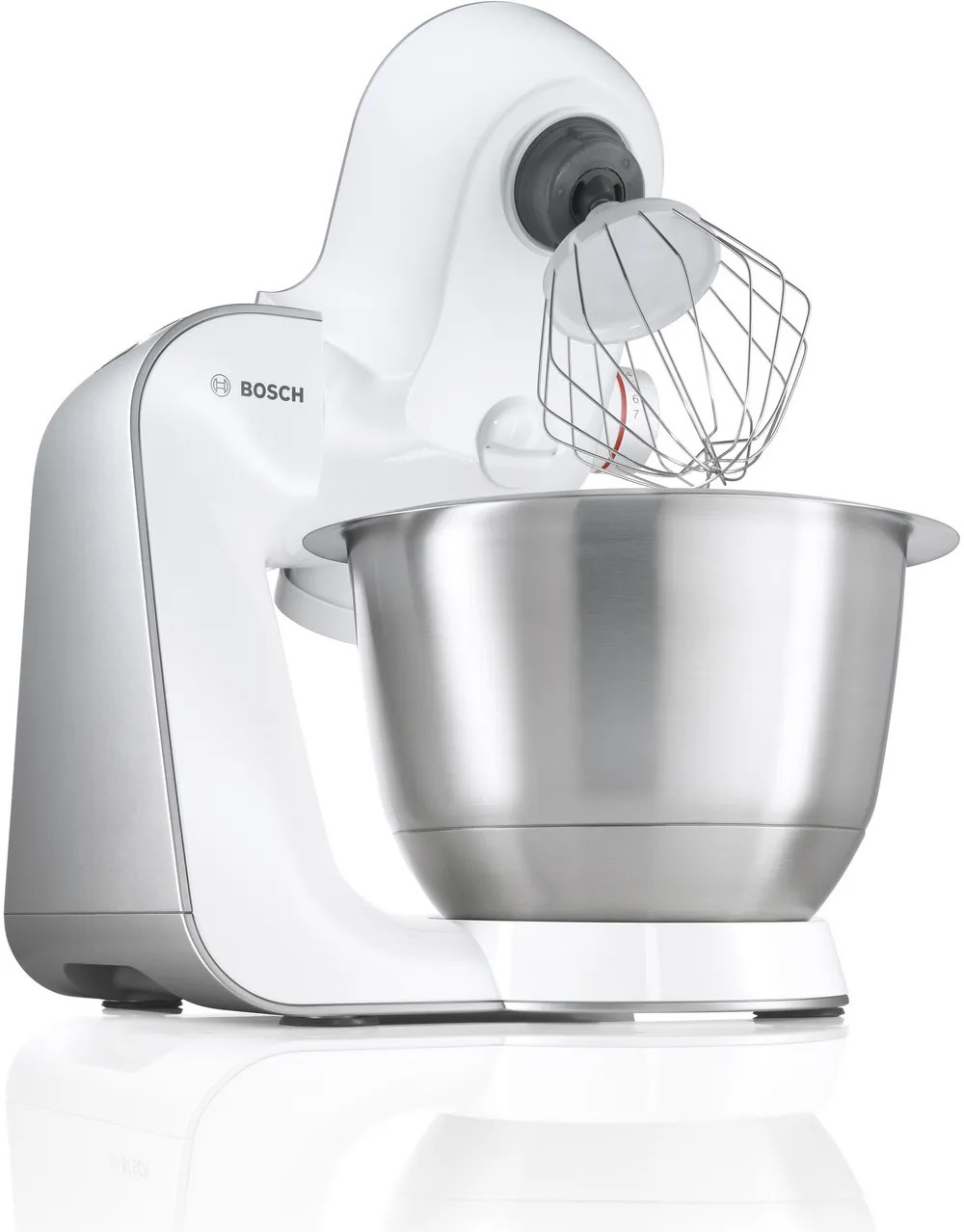 Kitchen Machine – 900W, 3.9L Stainless Steel Bowl, Meat Mincer, Blender, Citrus Press, Cube Cutter & More – White & Silver | Bosch MUM54251