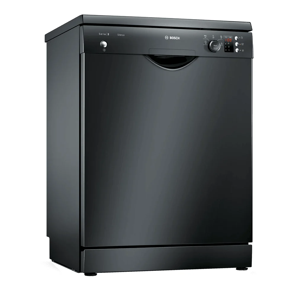 Series 2 Freestanding Dishwasher – 12 Place Settings, 60 cm, ExtraDry & AquaStop, Black | Bosch SMS25AB00V