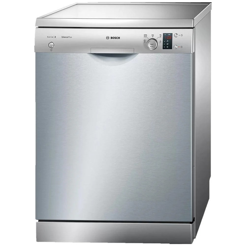 Series 2 Freestanding Dishwasher – 12 Place Settings, 60 cm, SilencePlus, VarioSpeed, Brushed Steel Anti-Fingerprint | Bosch SMS25AI00V