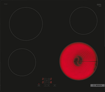 Series 4 Built-in Electric Hob – 60 cm, 4 Zones, TouchSelect, Black Ceramic | Bosch PKE611BA2E