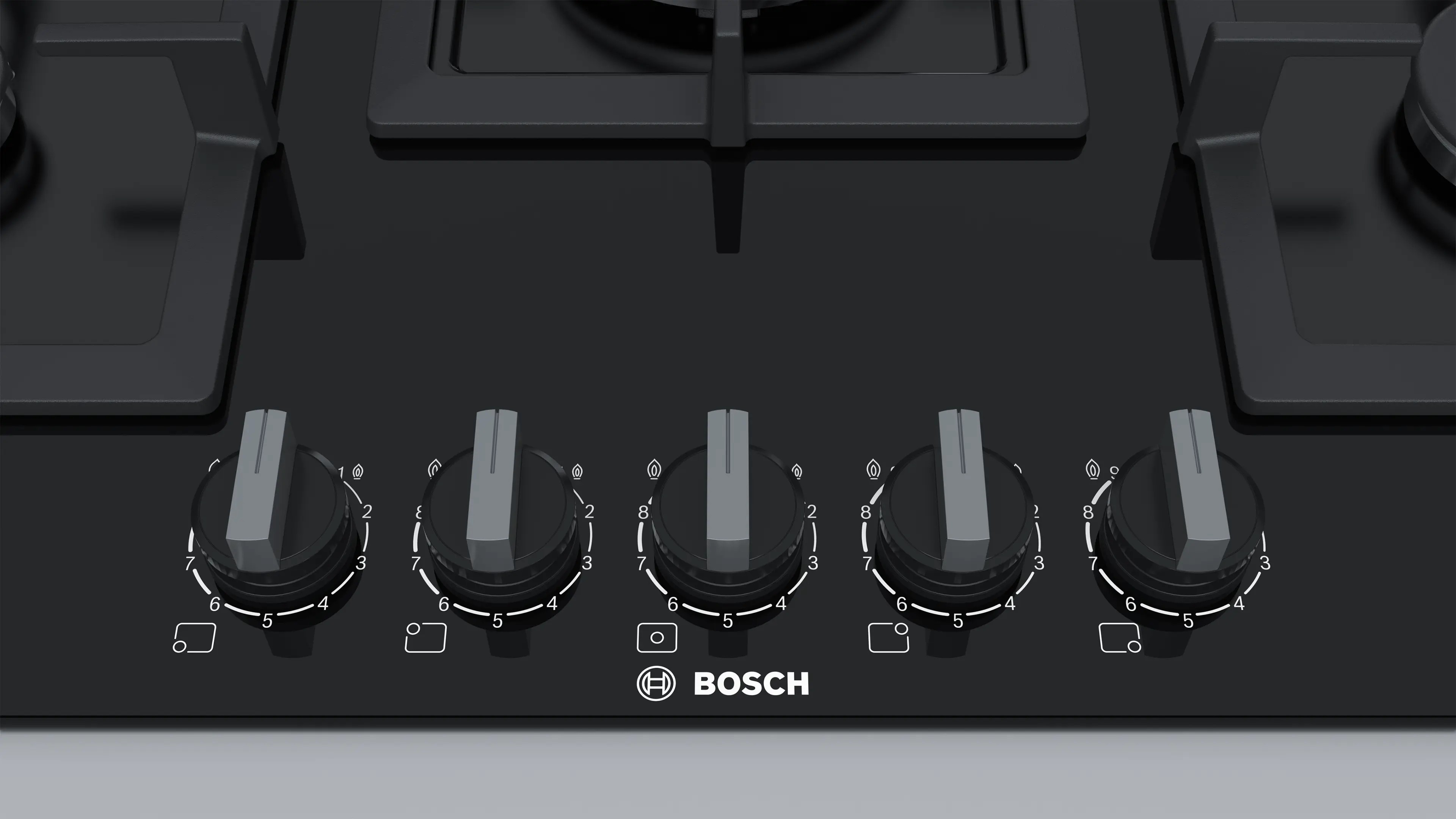 Series 6 Built-in Gas Hob – 75 cm, 5 Burners, FlameS elect, Black Tempered Glass | Bosch PPQ7A6B20